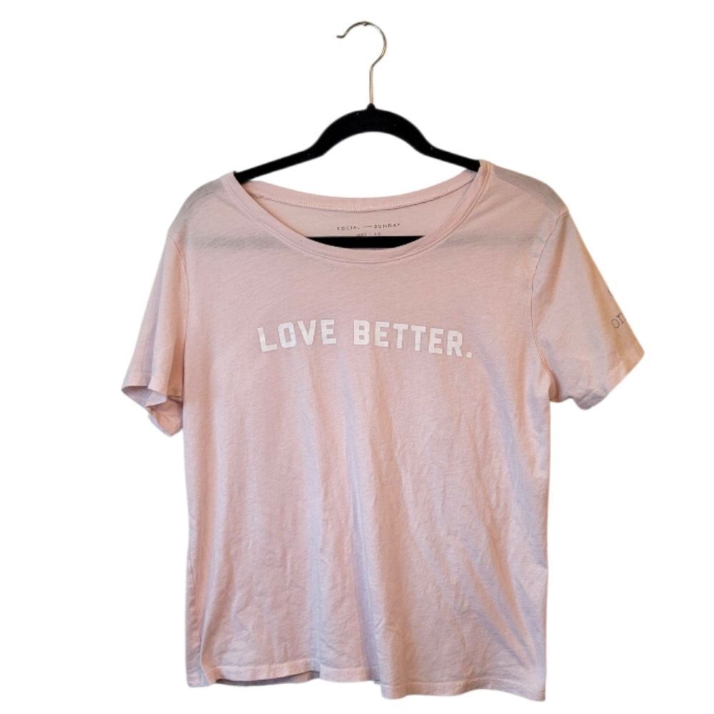 Social Sunday Light Pink Love Better Modal T-Shirt Size M/L